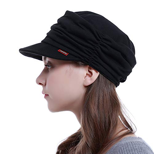 Fashion Hat Cap with Brim Visor for Woman Ladies, Best for Daily Use(Black)