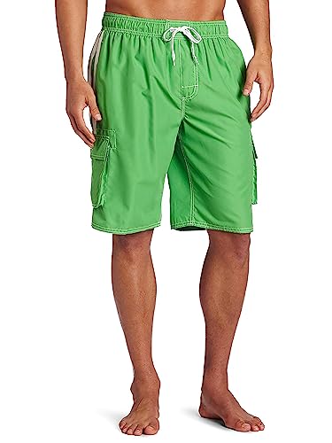 Kanu Surf Men's Barracuda Swim Trunks (Regular & Extended Sizes), Green, XX-Large