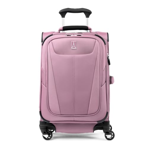 Travelpro Maxlite 5 Softside Expandable Carry on Luggage with 4 Spinner Wheels, Lightweight Suitcase, Men and Women, Orchid Pink Purple, Compact Carry on 20-Inch