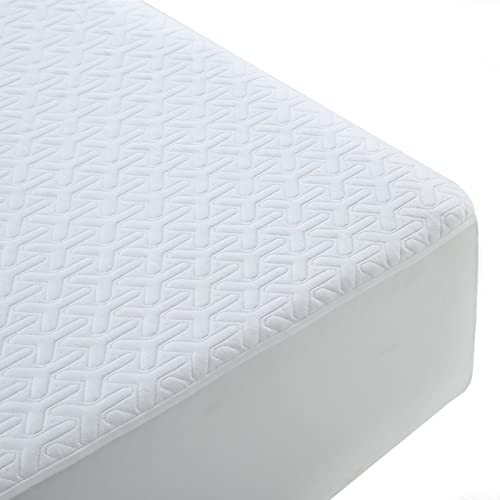 MERITLIFE Premium 100% Waterproof King Size Mattress Protector Cooling Mattress Pad Cover Breathable Viscose Derived from Bamboo Deep Pocket Protection Machine Washable Noiseless Quiet (White King)