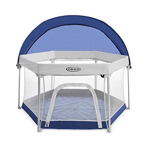 Graco Pack 'n Play LiteTraveler LX Playard Outdoor and Indoor Playspace with Compact Fold UV Canopy, Canyon