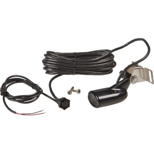 LOWRANCE LOW-000-0106-48 / HST-WSU Depth transducer w/ temp, MFG# 000-0106-48, 200KHz, 20° beam angle, with temperature sensor. Transom mount 'Skimmer'. Includes 20039; cable with Uni-plug connector.