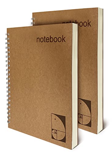 le vent 2 pack Grid Paper Large Spiral Notebook 8.5 x 11 with 100gsm Thick Paper - Square Graph Quad Ruled Notebooks for Math, Science, Engineering - 200 Pages of Lay Flat, Ink Proof Paper - A4