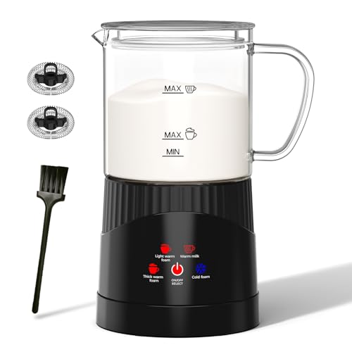 Milk Frother,4 in 1 Electric Milk Frother and Steamer,14OZ Chefavor Warm and Cold Foam Maker,Milk Foamer for Coffee