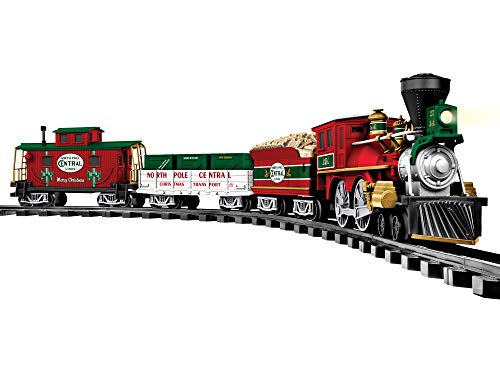 Lionel Battery-Operated North Pole Central Toy Train Set with Locomotive, Train Cars, Track & Remote with Authentic Train Sounds, & Lights for Kids 4+