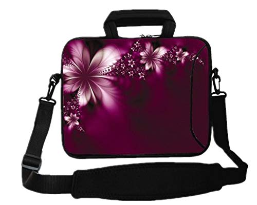 RICHEN 17 inch Laptop Shoulder Bag Carrying Case Computer PC Cover Pouch with Handle Fits 15.6/16/17/17.3/17.4 inch Laptop Notebook (16-17.3 inch, Flowers)
