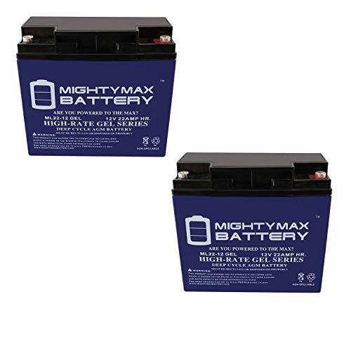 Mighty Max Battery 12V 22AH Gel Replacement Battery for Schumacher DSR SCUPSJ2212 Jump Starter - 2 Pack