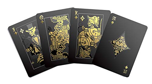 Gent Supply Black Waterproof Playing Cards - Day of The Dead, Gold Silver & Black Edition