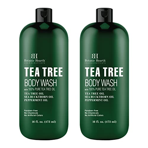 Botanic Hearth Tea Tree Body Wash, Helps Nail, Athletes Foot, Ringworms, Jock Itch, Acne, Eczema & Body Odor, Soothes Itching & Promotes Healthy Skin and Feet, Naturally Scented,16 fl oz 2 Pack