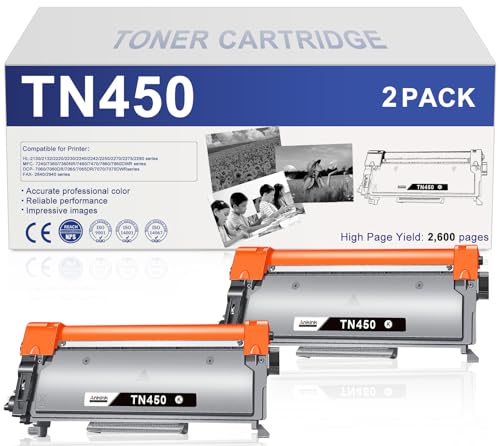 Ankink TN450 TN420 High Yield Toner Cartridge Replacement for Brother TN-450 420 for HL-2270DW 2280DW 2230 2270DW 2280DW MFC-7360N 7460DN 7860DW DCP-7065DN Intellifax 2840 2940 Laser Printer,2 Black