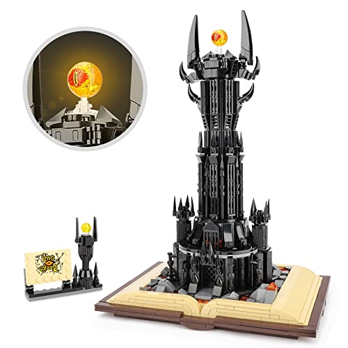 Ideas Castle Architecture Building Set with Lighting for Adults, Magic Castle STEM Christmas Birthday Gift Toy for Boys Kids Aged 8-14, MOC Dark Tower Building Kit for Film Fans to Collect (969PCS)