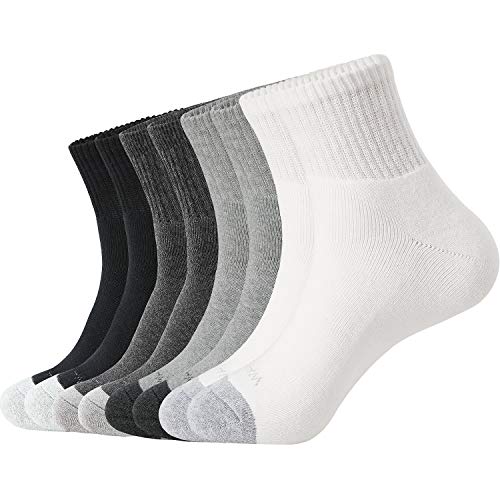 WANDER Men's Athletic Ankle Socks 3-8 Pairs Thick Cushion Running Socks for Men&Women Cotton Socks