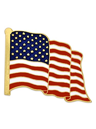 PinMart's Proudly MADE IN USA American Flag Jewelry Quality Gold Enamel Lapel Pin