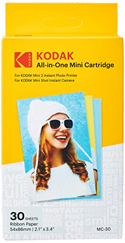 Kodak Mini 2 Photo Printer Cartridge MC All-in-One Paper and Color Ink Cartridge Refill - Compatible with Mini Shot Camera, Mini 2 Printer (Not Original Mini) 30 Pack