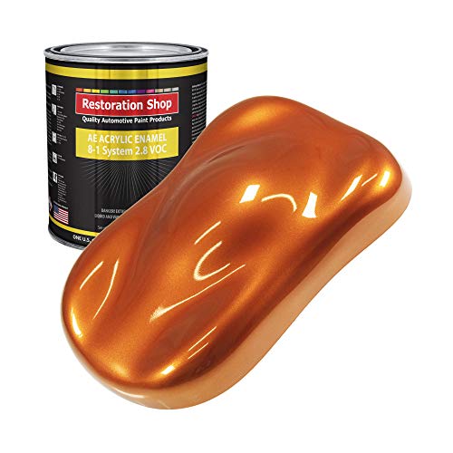 Restoration Shop - Firemist Orange Acrylic Enamel Auto Paint - Gallon Paint Color Only - Professional Single Stage High Gloss Automotive, Car, Truck, Equipment Coating, 2.8 VOC