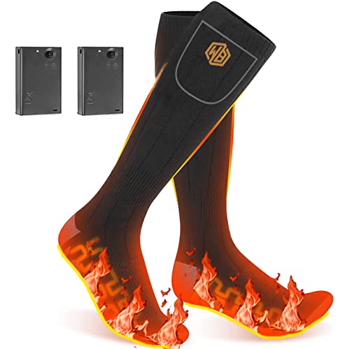 Heated Socks, Thermal Heated Socks for Men, Foot Warmers Cotton Socks for Cycling Camping Hiking Skiing