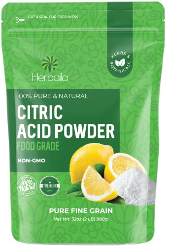 Citric Acid Powder, 2 lb. Citric Acid for Bath Bombs, Citric Acid Food Grade, Non GMO Citric Acid Bulk, Food Grade Citric Acid Powder Cleaning, Citric Acid for Cheese Making and Canning. 2 Pounds.