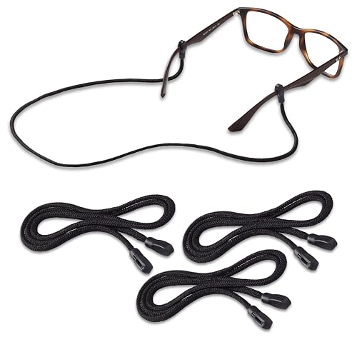 Peeper Keepers Eyeglass Supercord Retainer, Black, 3 Pack