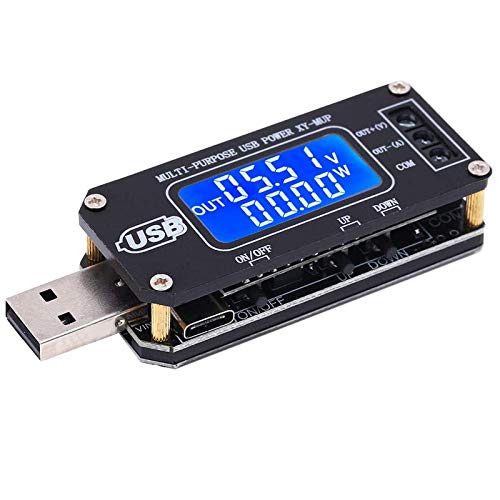 PEMENOL DC-DC CNC USB Step Up/Down Power Supply Regulator Module 3.5V-12V to 1.0V-24V 2-3W, Adjustable Boost Buck Voltage Converter Digital Display Voltmeter Ammeter Battery Capacity Tester