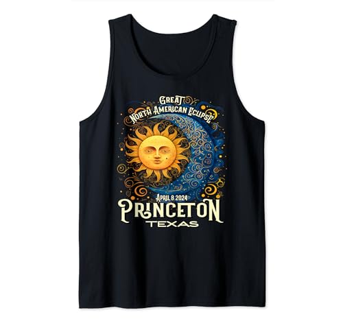 Princeton Texas 2024 Total Solar Eclipse Celestial Souvenir Tank Top