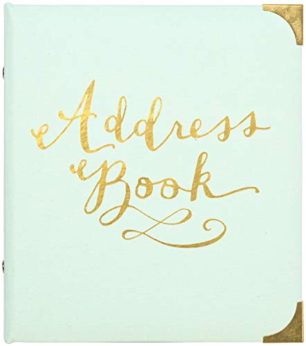 C.R. Gibson Mint Green and Gold Refillable 6-Ring 2019 Address Book, 440 Entries, 6.5' W x 7.25' L