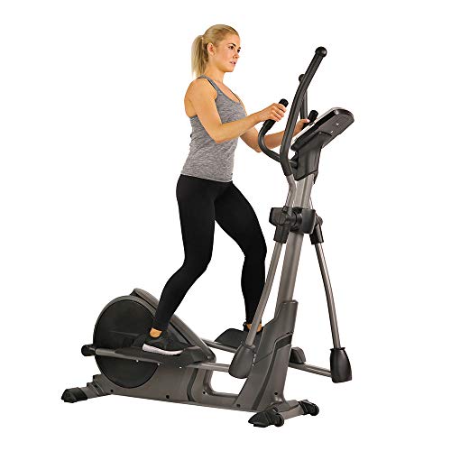 Sunny Health & Fitness Magnetic Elliptical Trainer Machine w/Device Holder, Programmable Monitor and Heart Rate Monitoring, 330 LB Max Weight - SF-E3912