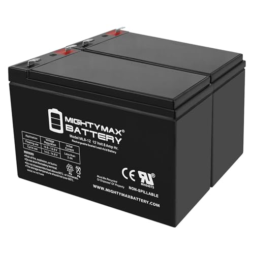 Mighty Max Battery 12V 8Ah UPS Battery Replaces 7Ah 28W BB Battery SH1228W - 2 Pack