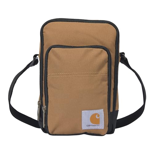 Carhartt Zip, Durable, Adjustable Crossbody Bag with Zipper Closure, Brown, One Size