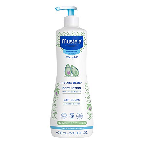 Mustela Hydra Bebe Body Lotion - Daily Moisturizing Baby Lotion with Natural Avocado, Jojoba & Sunflower Oil – 25.35 fl. oz.