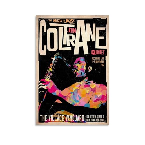 QMena John Coltrane Vintage Jazz Concert Retro Posters High Definition Printed Posters And Canvas Printed Wall Art Posters Are Used for Room Decor 12x18inch(30x45cm) Unframe-style