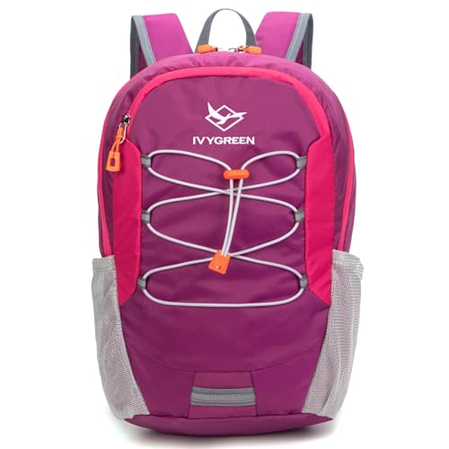 IVYGREEN Little Kids Hiking Backpack for Boys or Girls, Small Daypack for Camping or Travel (Purple)