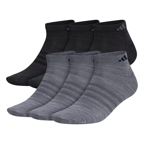adidas Men's Superlite Low Cut Socks (6-Pair), Onix Grey/Grey/Black, Large