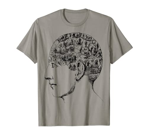 Phrenology Chart Head Psychology Psychiatry Science Design T-Shirt