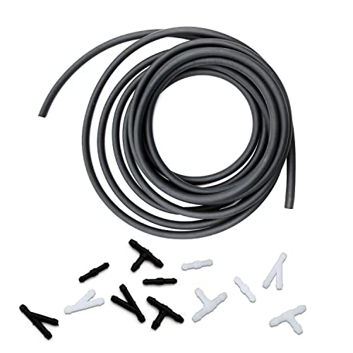 Windshield Washer Hose Kit, 4 Meter Washer Fluid Hose with 12 Pcs Hose Connectors, Suitable for Most Car Windshield Washer Tubing