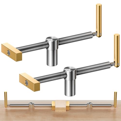 DAYDOOR Bench Dog Clamp, 3/4'' Dog Hole Clamp for Woodworking, Upgraded Adjustable Workbench Stop with Brass Handle (19mm, 2 Pack)