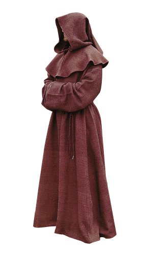 Brown Monk Robe and Hood Costume. Wizard Robe, Priest Robe, Mage Robe,One size