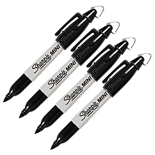 Sharpie Mini Permanent Markers, Fine Point, 4-Count (4 Markers, Black)
