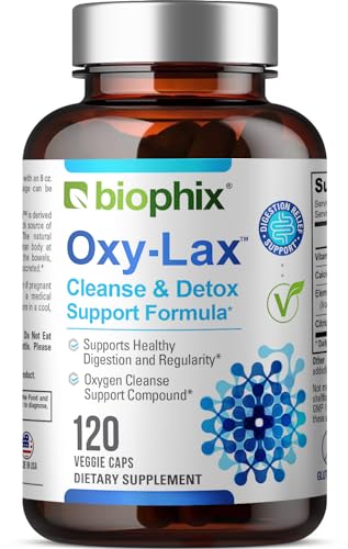 biophix Oxy-Lax 750 mg 120 Vcaps - Natural Magnesium Oxide Oxygen Based Colon Cleanse Gentle Laxative Supports Healthy Digestive Tract Regularity…