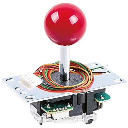 SANWA JLF-TP-8YT Joystick Red Original - for Arcade Jamma Game 4 & 8 Way Adjustable, Compatible with Catz Mad SF4 Tournament Joystick (Red Ball Top), Use for Arcade Game Machine Cabinet S@NWA