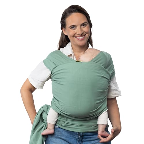 Boba Baby Wrap Carrier Newborn to Toddler - Stretchy Baby Wraps Carrier - Baby Sling - Hands-Free Baby Carrier Wrap - Baby Carrier Sling - Baby Carrier Newborn to Toddler 7-35 lbs (Sage Green)