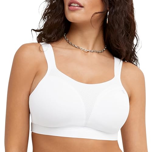 Champion womens Spot Comfort Full Support Sports Bra, White, 38DD US