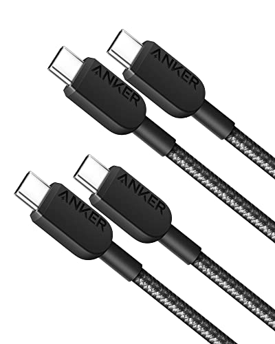 Anker 310 USB C to USB C Cable (3ft, 2 Pack),Fast Charging Cable for iPhone 15, Samsung Galaxy S23, iPad Pro 2021, iPad Mini 6, iPad Air 4, MacBook Pro 2020, Switch (USB 2.0)