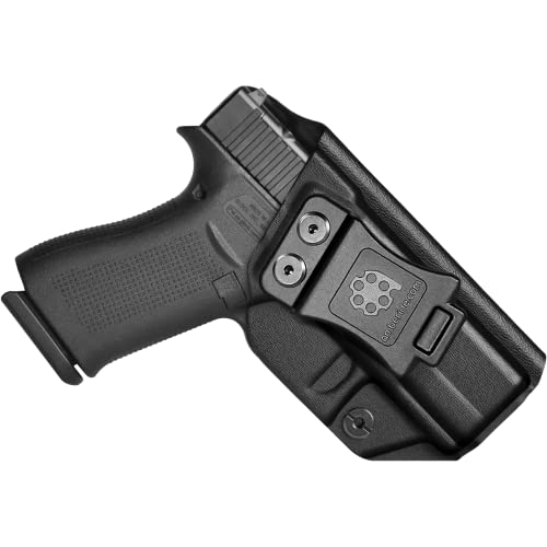 Amberide KYDEX Holsters for Glock 43/43X & 43X MOS | Adjustable Cant | Inside & Outside Waistband Concealed Carry Options | IWB & OWB for Ultimate Comfort & Stability (Black, Right IWB)