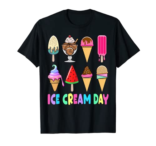 Ice Cream Day Shirt Toddler Ice Cream Party Women Men Kids T-Shirt