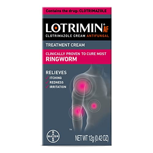 Lotrimin AF Ringworm Cream Clotrimazole 1% - Clinically Proven Effective Antifungal Cream Treatment of Most Ringworm, For Adults and Kids Over 2 years, .42 Ounce (12 Grams)