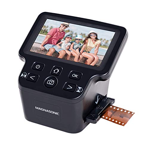 Magnasonic All-in-One 24MP Film Scanner with Large 5' Display & HDMI, Converts 35mm/126/110/Super 8 Film & 135/126/110 Slides into Digital Photos, Built-in Memory (FS71)