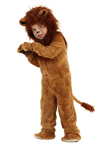 Fun Costumes Deluxe Kids Lion Unisex, Brown Mane Cute Cat Safari Halloween Animal Outfit 4T