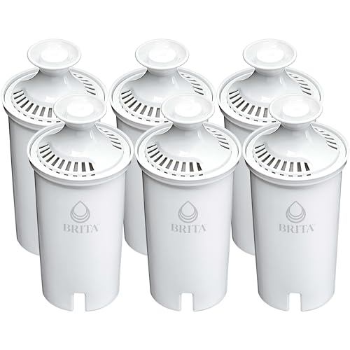 Brita Standard Water Filter Replacements for Pitchers and Dispensers, BPA-Free, Replaces 1,800 Plastic Water Bottles a Year, Lasts Two Months or 40 Gallons, Includes 6 Filters for Pitchers