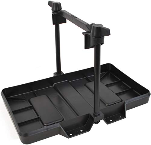 Attwood 9091-5 USCG-Approved 27 Series Adjustable Hold-Down Marine Boat Battery Tray, Black