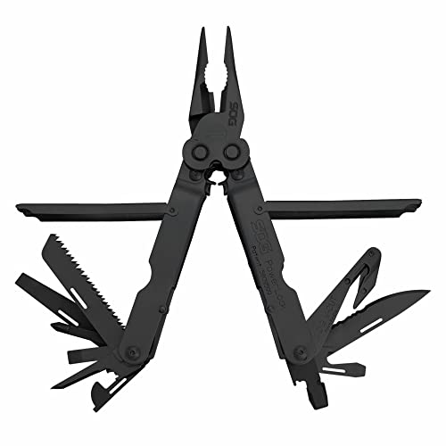 SOG Powerlock V-Cutter- Multi-Tool Pocket Utility Tool Set with 18 Specialty Tools for Heavy-Duty Field Use and Nylon Carrying Pouch (B63N-CP)